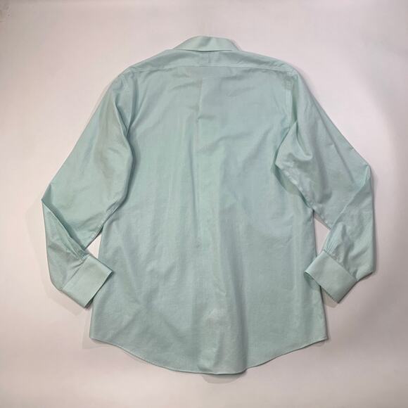 Brooks Brothers Shirt Mens 16.5 Aqua Blue Check Cotton Regent Non Iron Dress - Picture 8 of 10